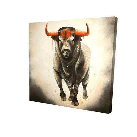 BEGIN HOME DECOR 12 x 12 in. Fierce Bull-Print on Canvas 2080-1212-AN282